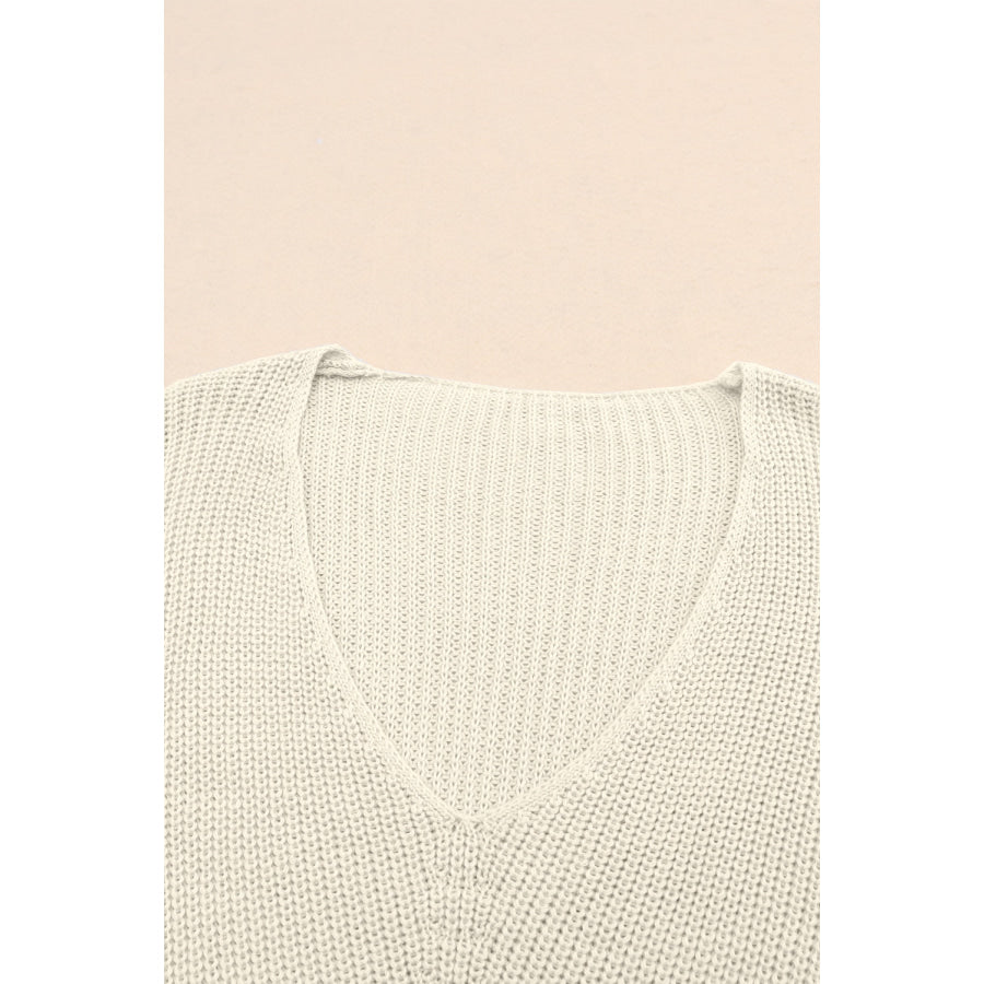 V-Neck Drop Shoulder Sweater Apparel and Accessories