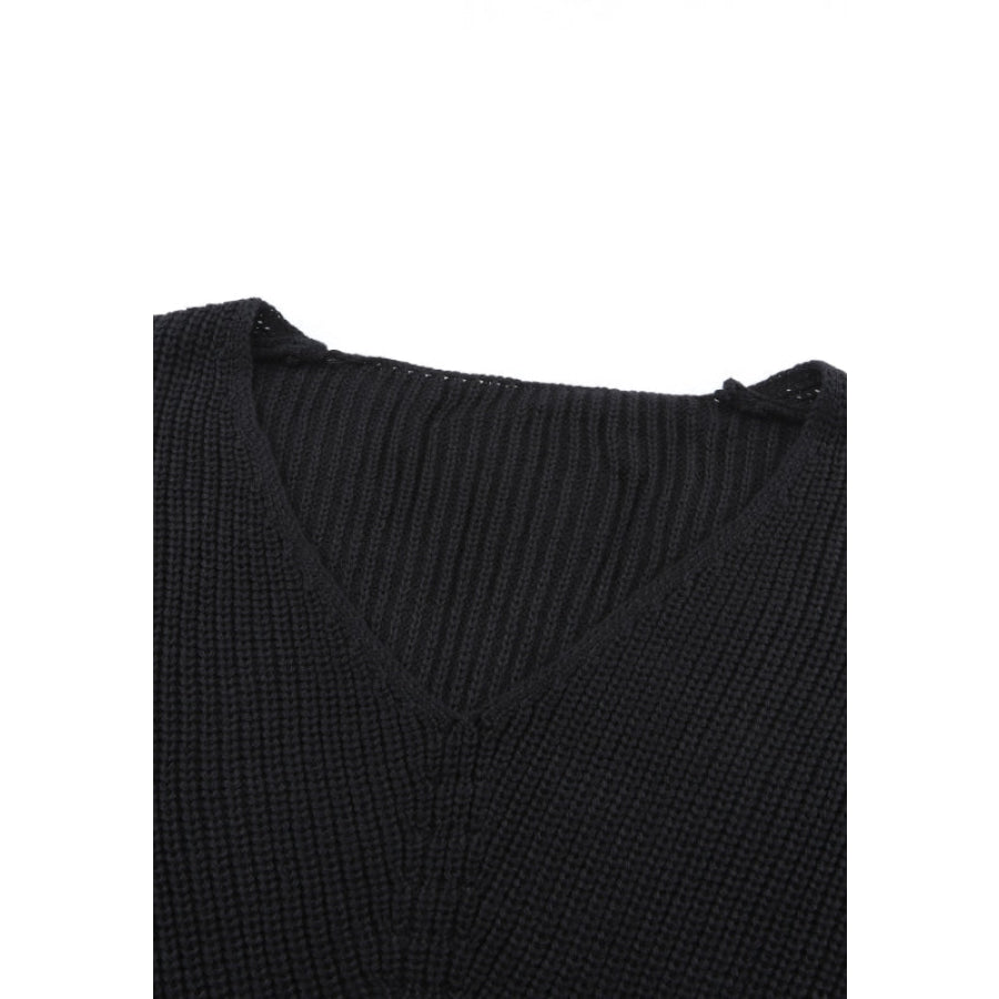 V-Neck Drop Shoulder Sweater Apparel and Accessories