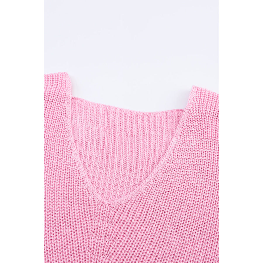 V-Neck Drop Shoulder Sweater Apparel and Accessories