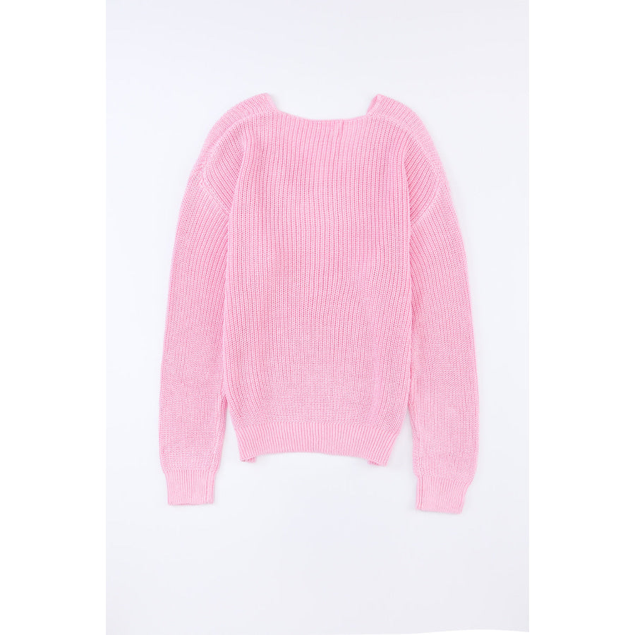 V-Neck Drop Shoulder Sweater Apparel and Accessories