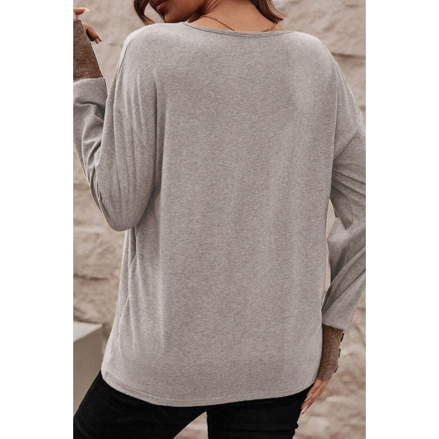 V - Neck Dropped Shoulder Blouse Apparel and Accessories