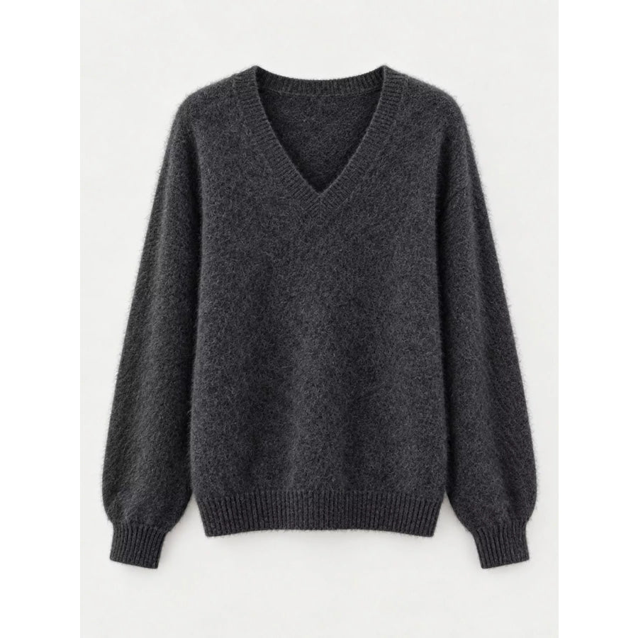 V-Neck Dropped Shoulder Sweater Apparel and Accessories