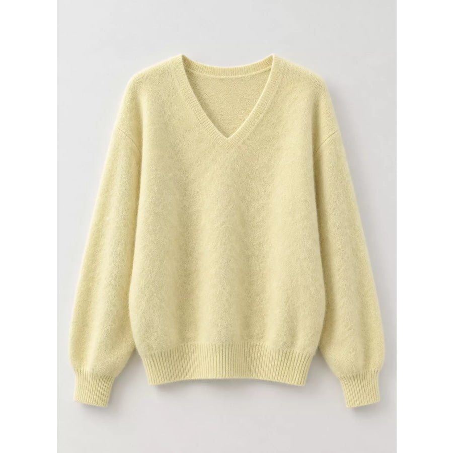 V-Neck Dropped Shoulder Sweater Apparel and Accessories