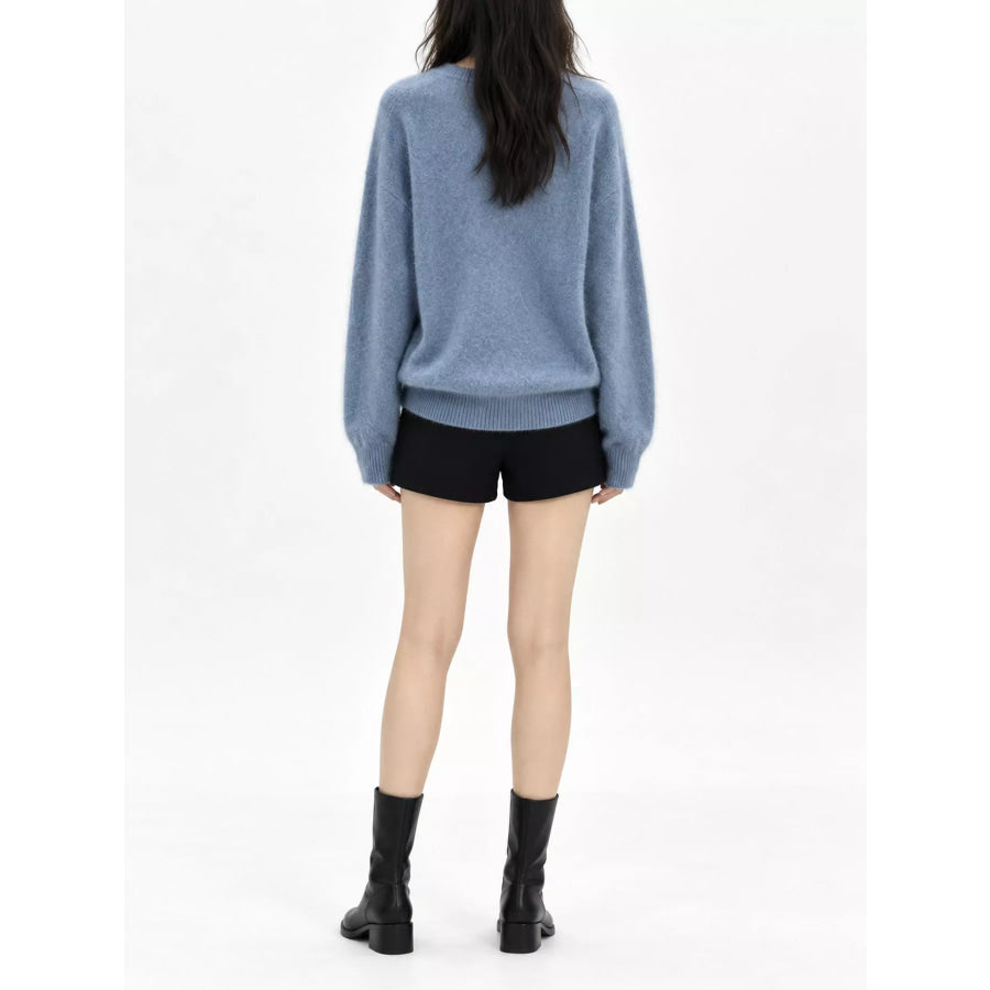 V-Neck Dropped Shoulder Sweater Apparel and Accessories