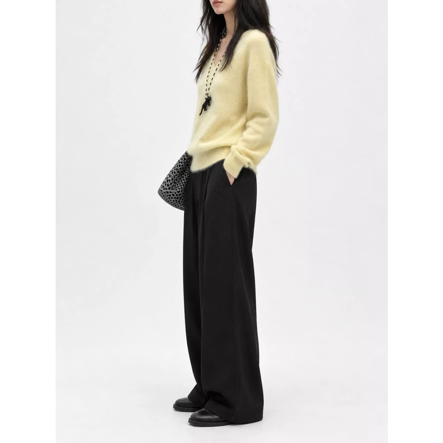 V-Neck Dropped Shoulder Sweater Apparel and Accessories