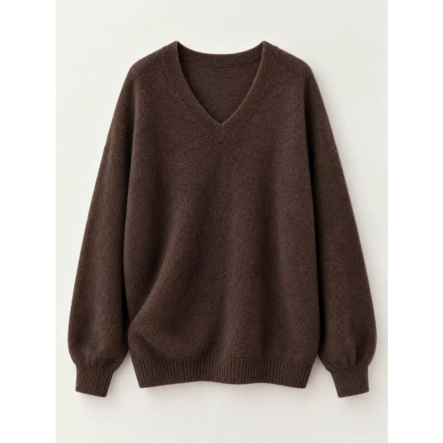 V-Neck Dropped Shoulder Sweater Apparel and Accessories