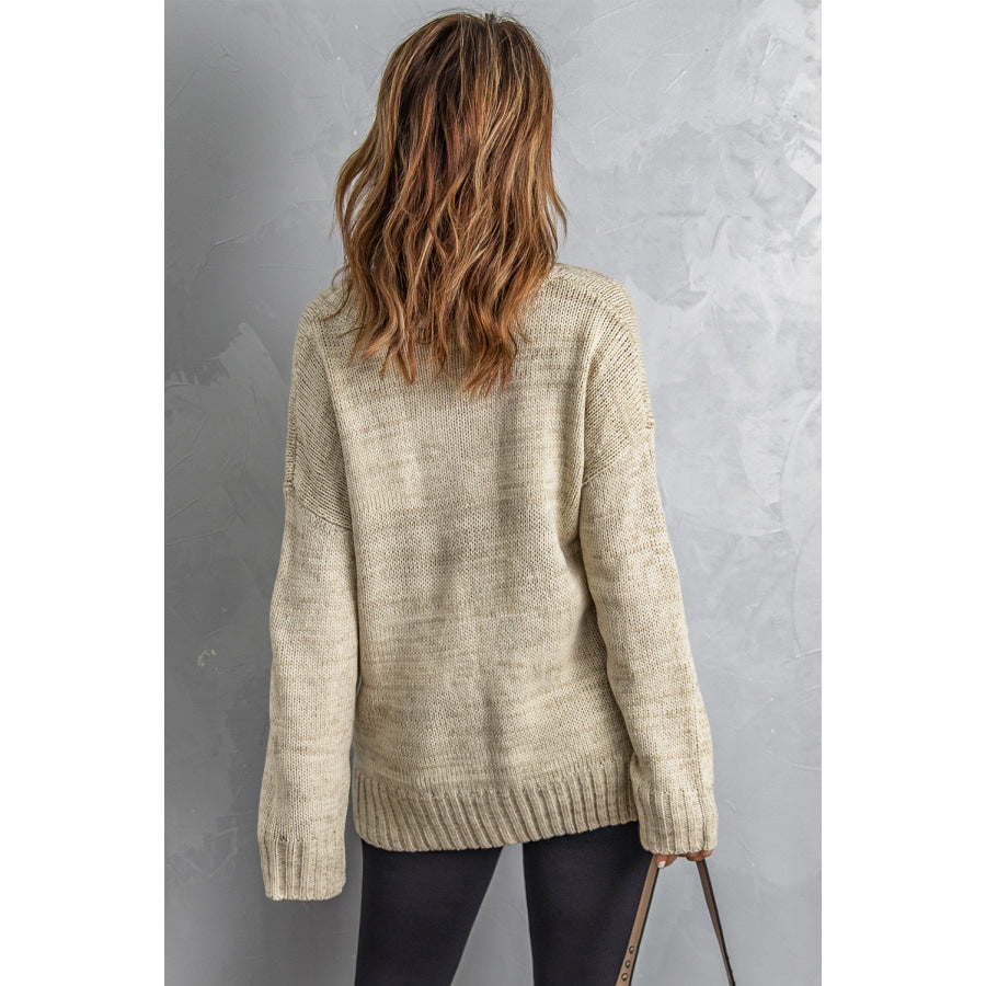 V-Neck Dropped Shoulder Sweater Apparel and Accessories