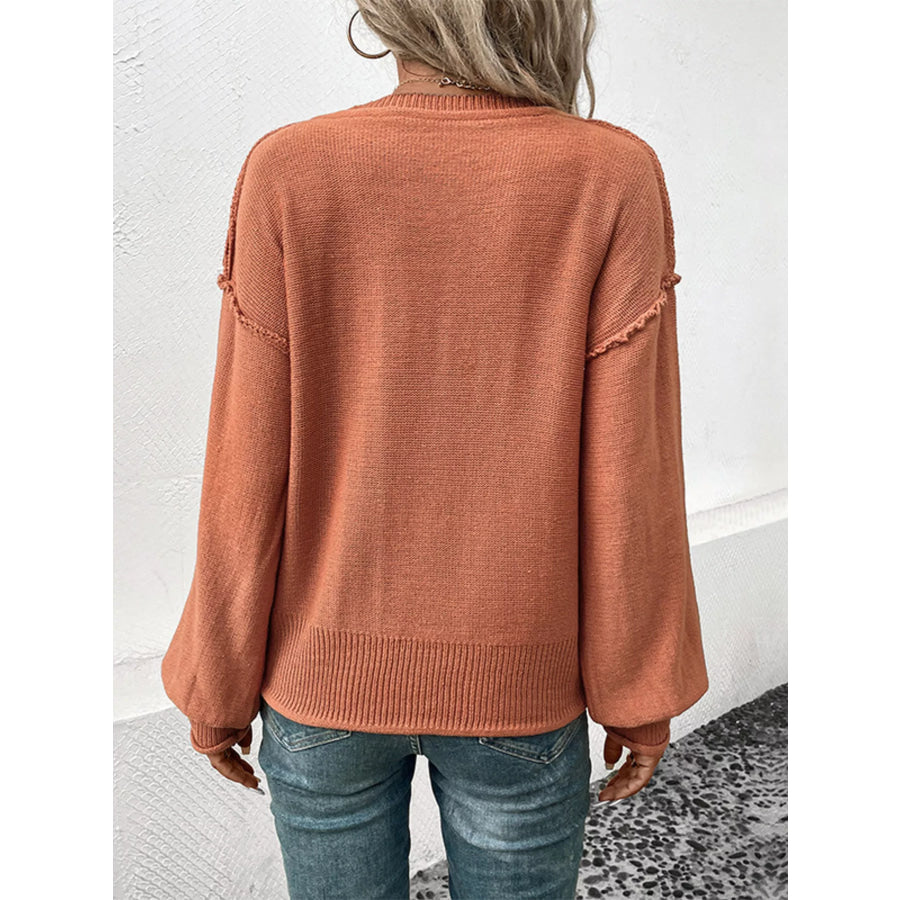 V-Neck Dropped Shoulder Sweater Apparel and Accessories