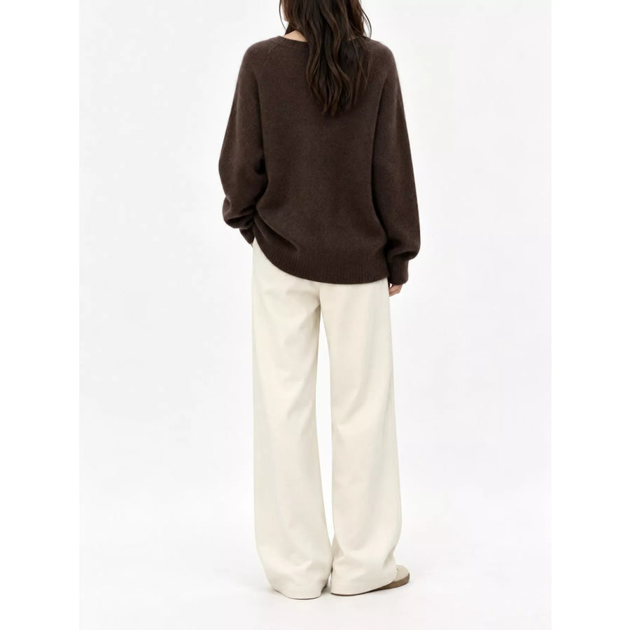 V-Neck Dropped Shoulder Sweater Apparel and Accessories