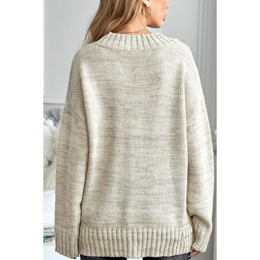 V-Neck Dropped Shoulder Sweater Apparel and Accessories