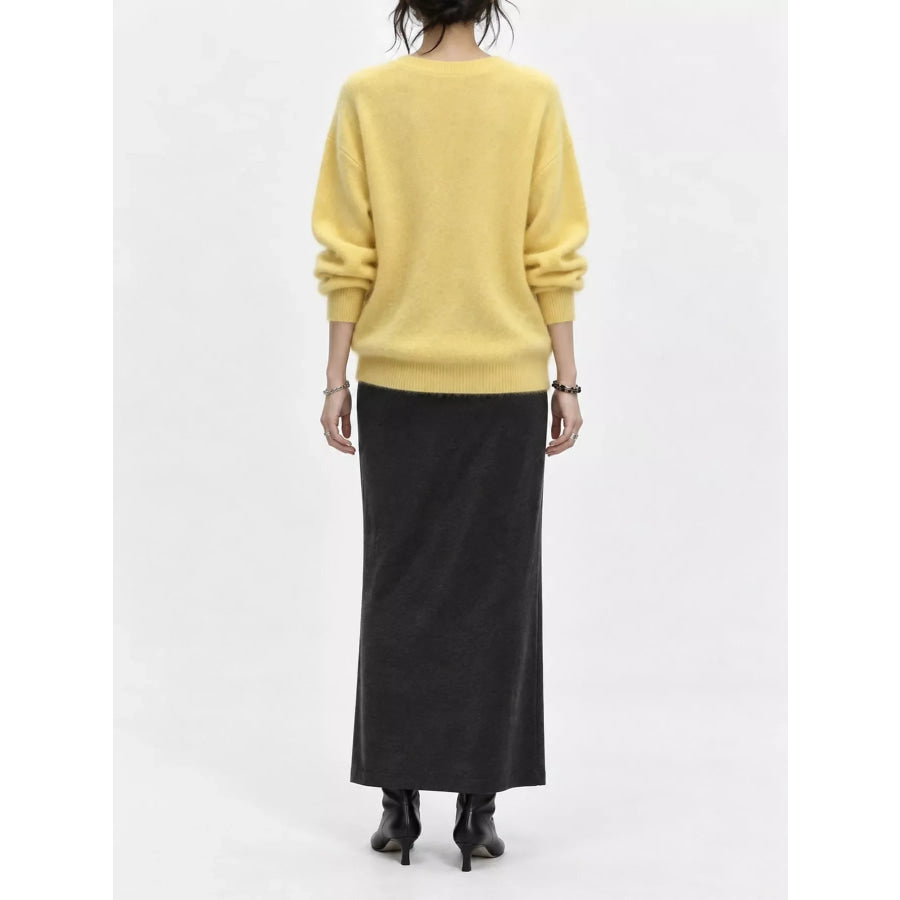 V-Neck Dropped Shoulder Sweater Apparel and Accessories