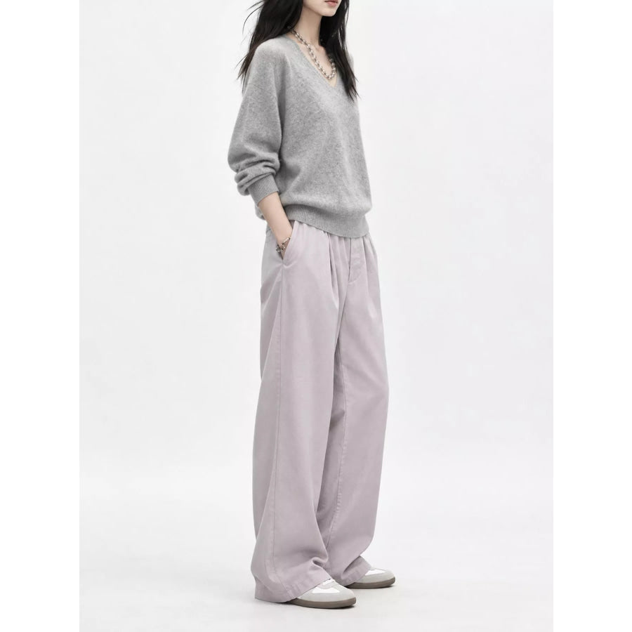 V-Neck Dropped Shoulder Sweater Apparel and Accessories