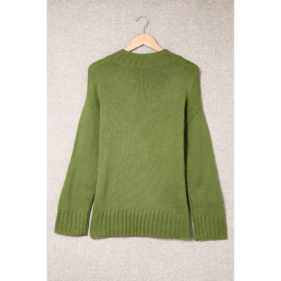 V-Neck Dropped Shoulder Sweater Apparel and Accessories