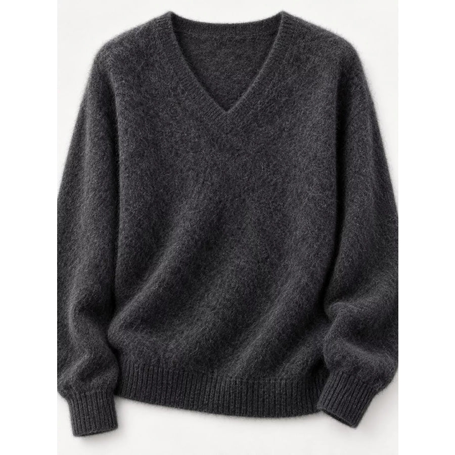 V-Neck Dropped Shoulder Sweater Apparel and Accessories