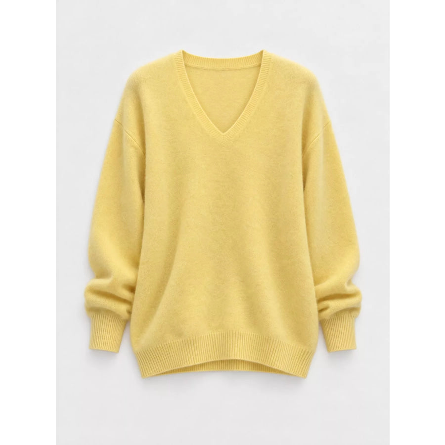 V-Neck Dropped Shoulder Sweater Apparel and Accessories
