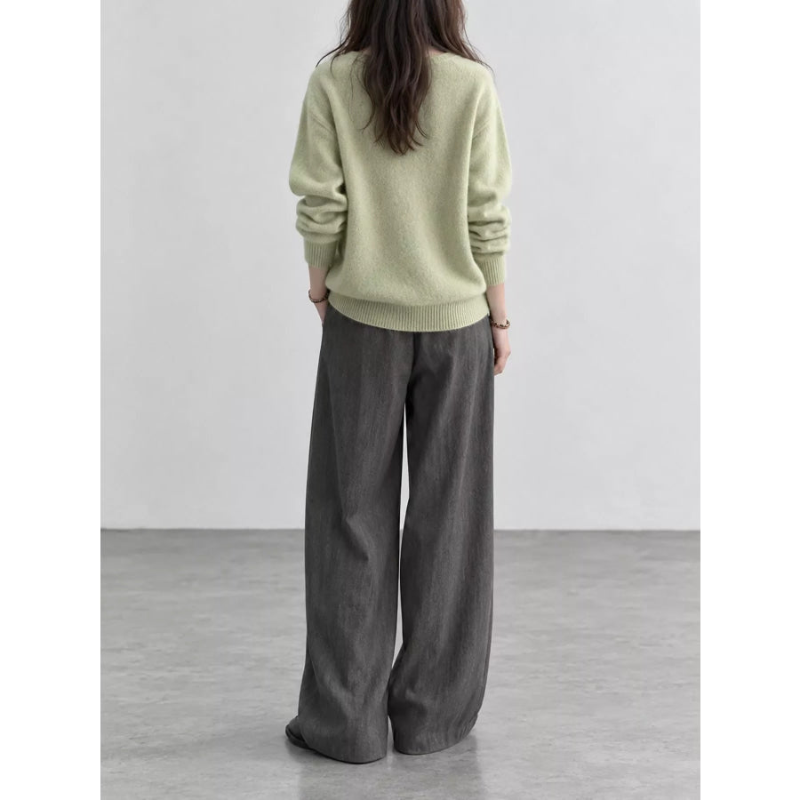 V-Neck Dropped Shoulder Sweater Apparel and Accessories