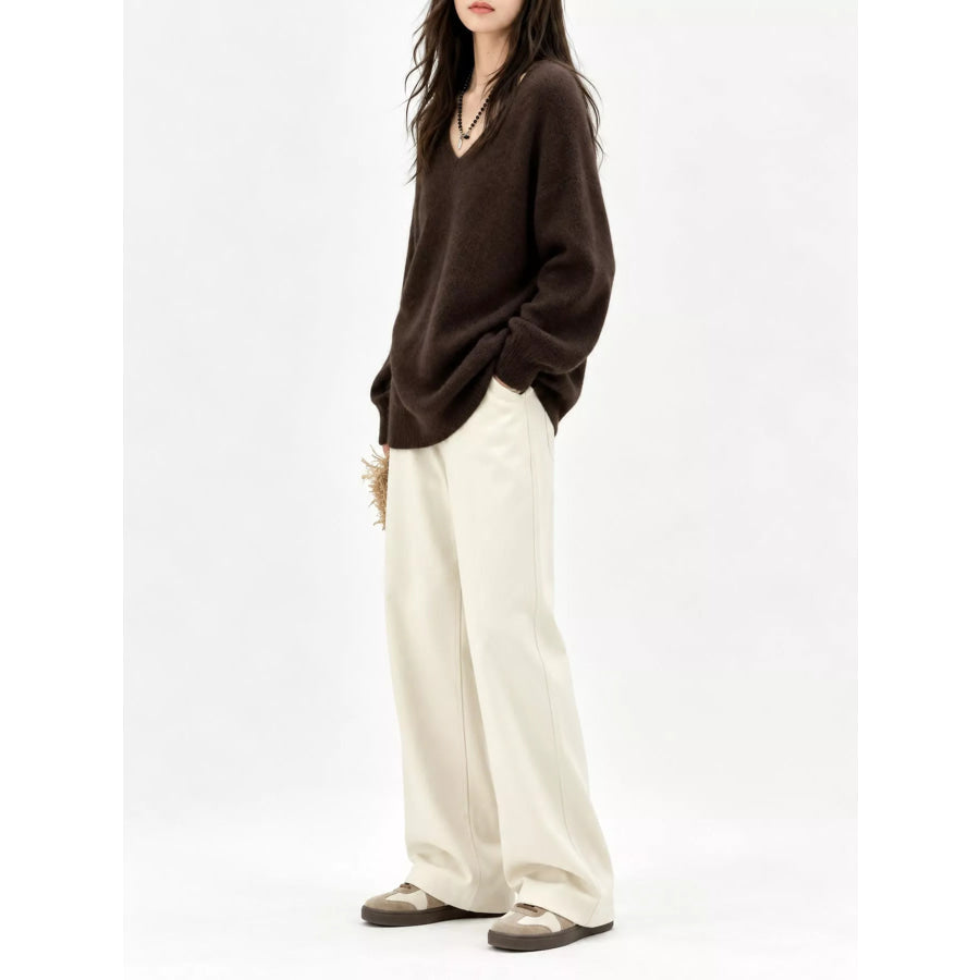 V-Neck Dropped Shoulder Sweater Apparel and Accessories