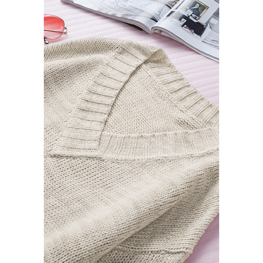 V-Neck Dropped Shoulder Sweater Apparel and Accessories