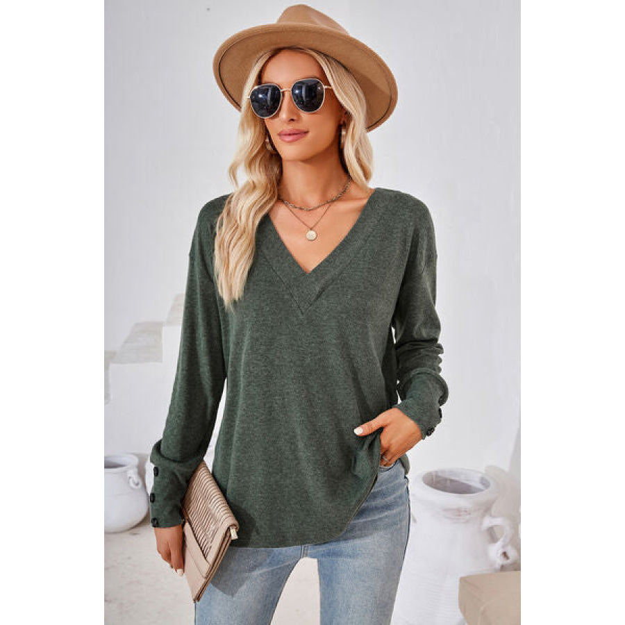 V - Neck Dropped Shoulder T - Shirt Apparel and Accessories