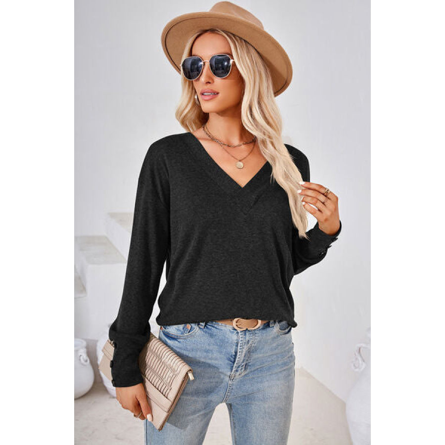 V - Neck Dropped Shoulder T - Shirt Apparel and Accessories