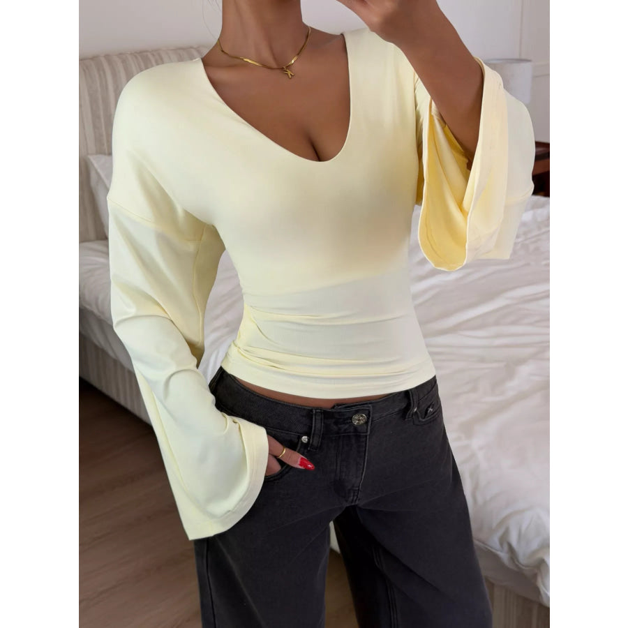 V-Neck Flare Sleeve T-Shirt Apparel and Accessories