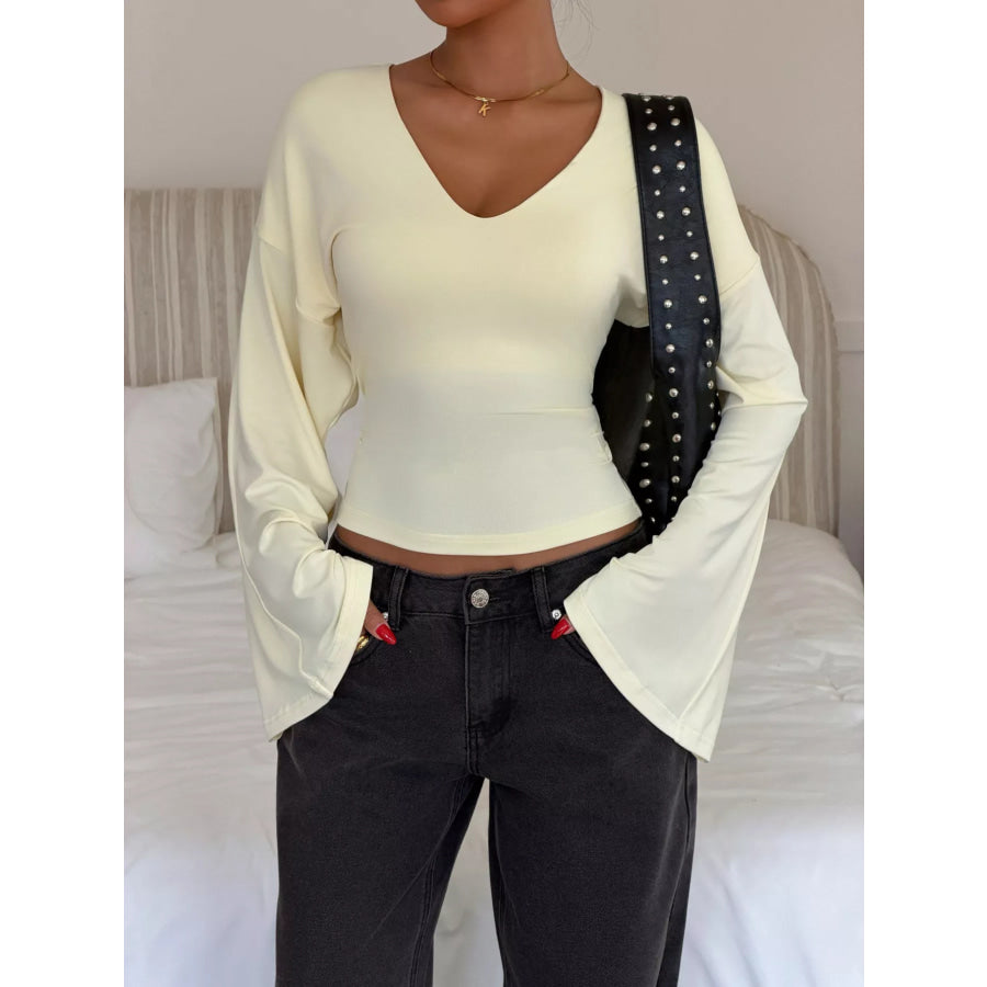 V-Neck Flare Sleeve T-Shirt Apparel and Accessories