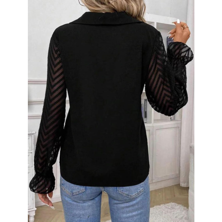 V-Neck Flounce Sleeve Blouse Apparel and Accessories