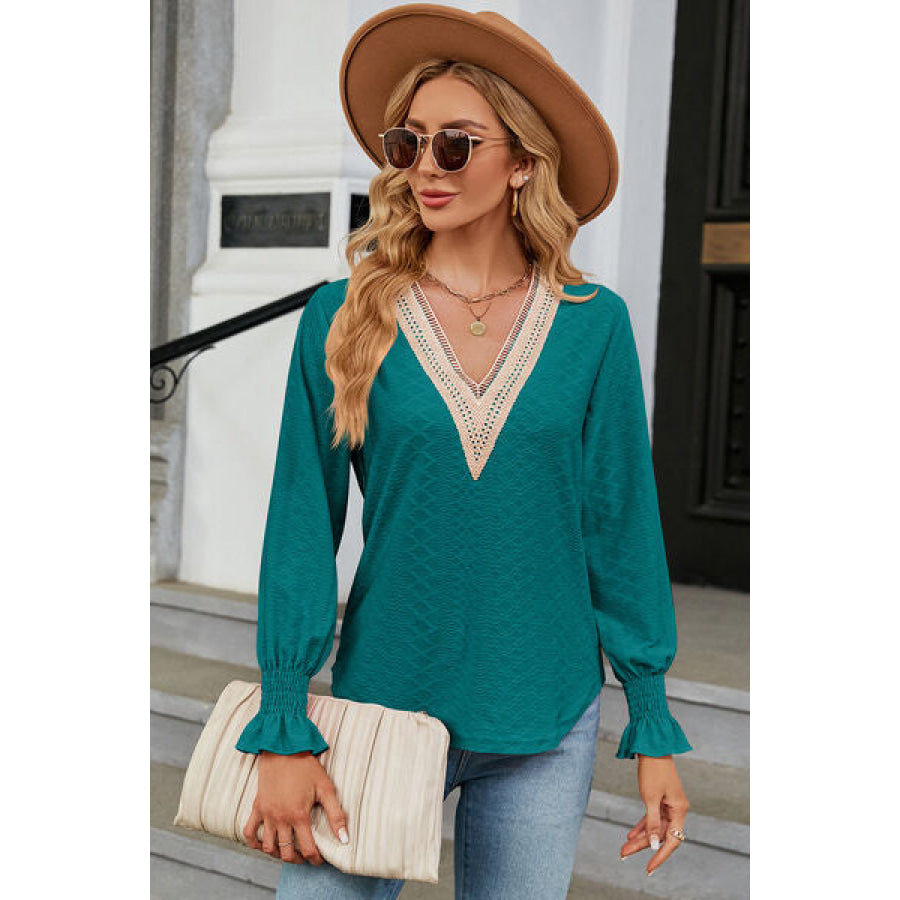 V - Neck Flounce Sleeve T - Shirt Apparel and Accessories