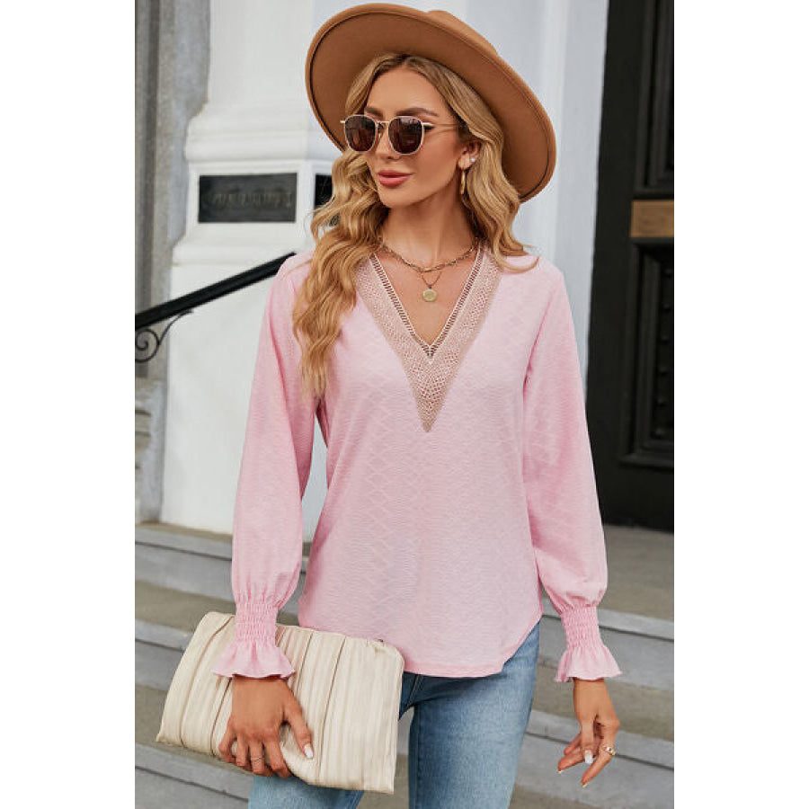 V - Neck Flounce Sleeve T - Shirt Apparel and Accessories