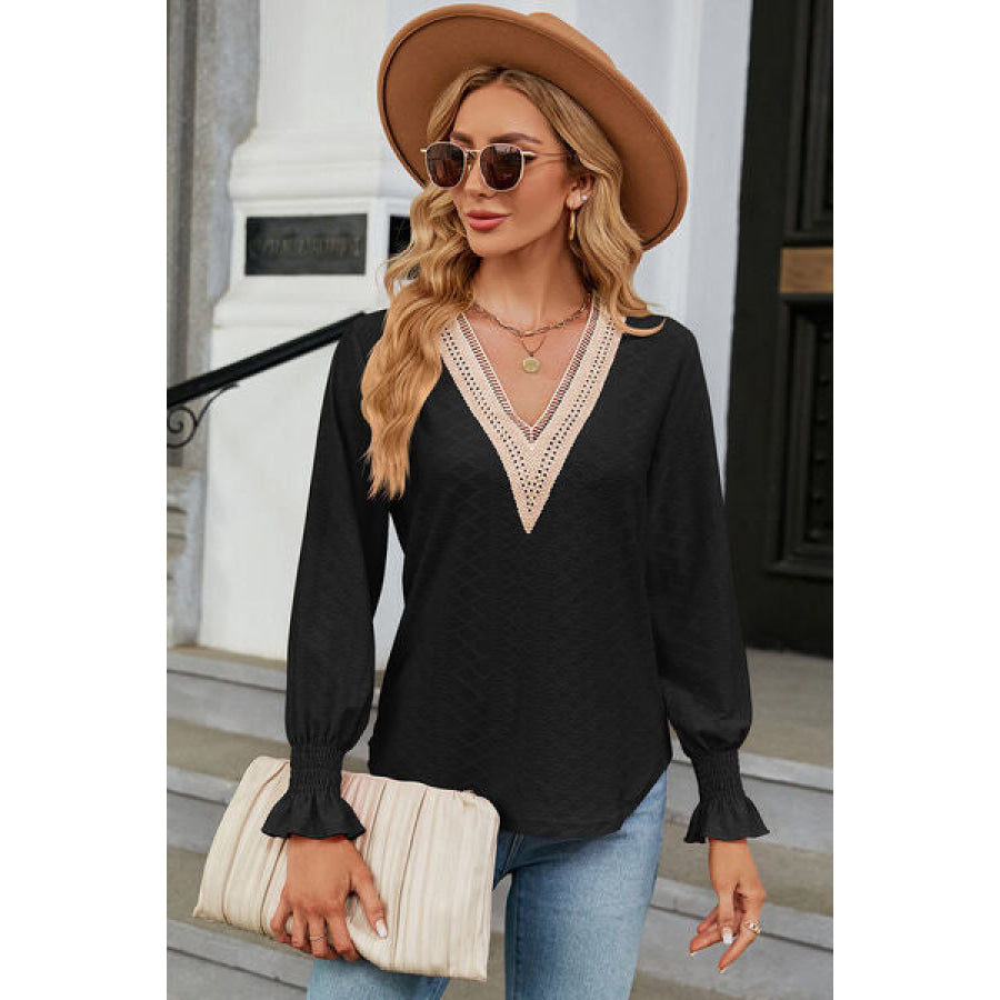 V - Neck Flounce Sleeve T - Shirt Apparel and Accessories