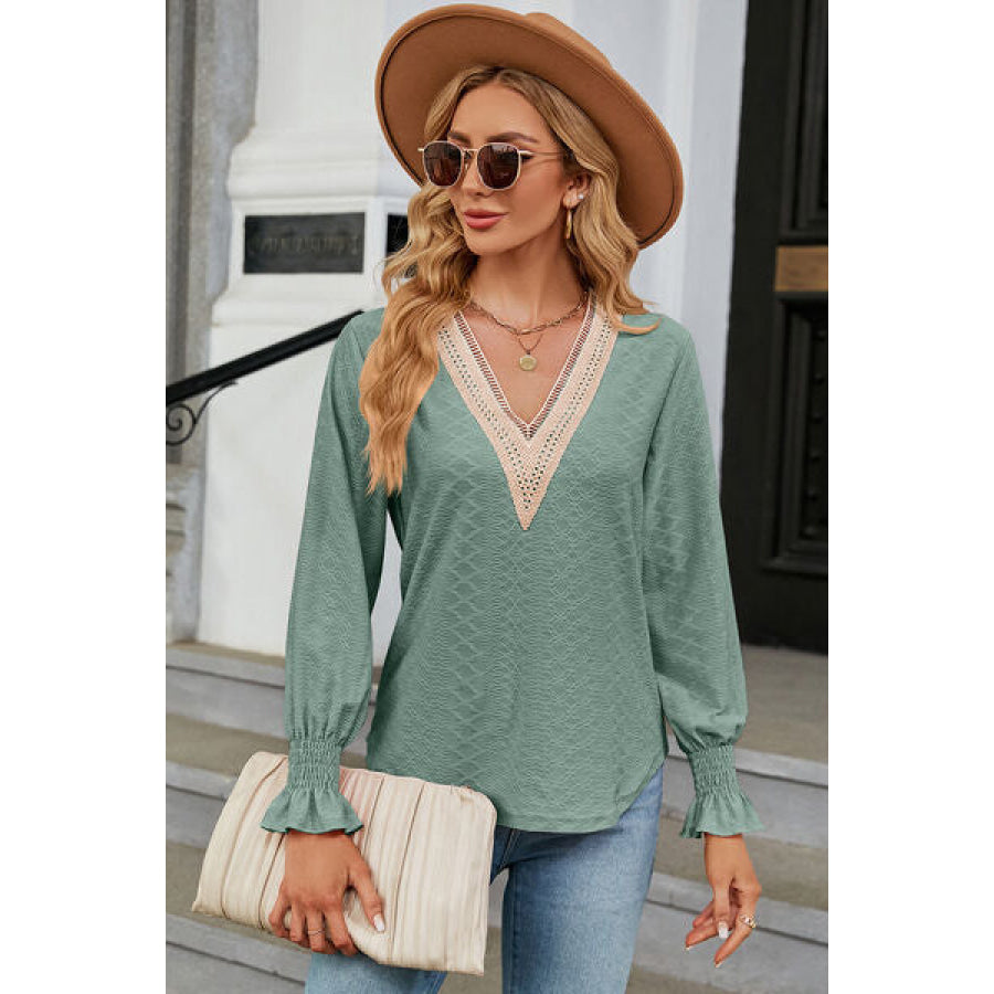 V - Neck Flounce Sleeve T - Shirt Apparel and Accessories