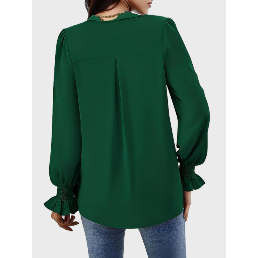 V-Neck Flounce Sleeve Top Apparel and Accessories