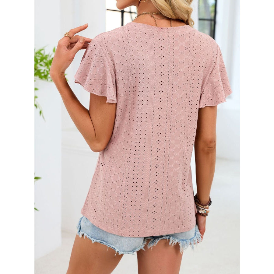V-Neck Flutter Sleeve T-Shirt Apparel and Accessories