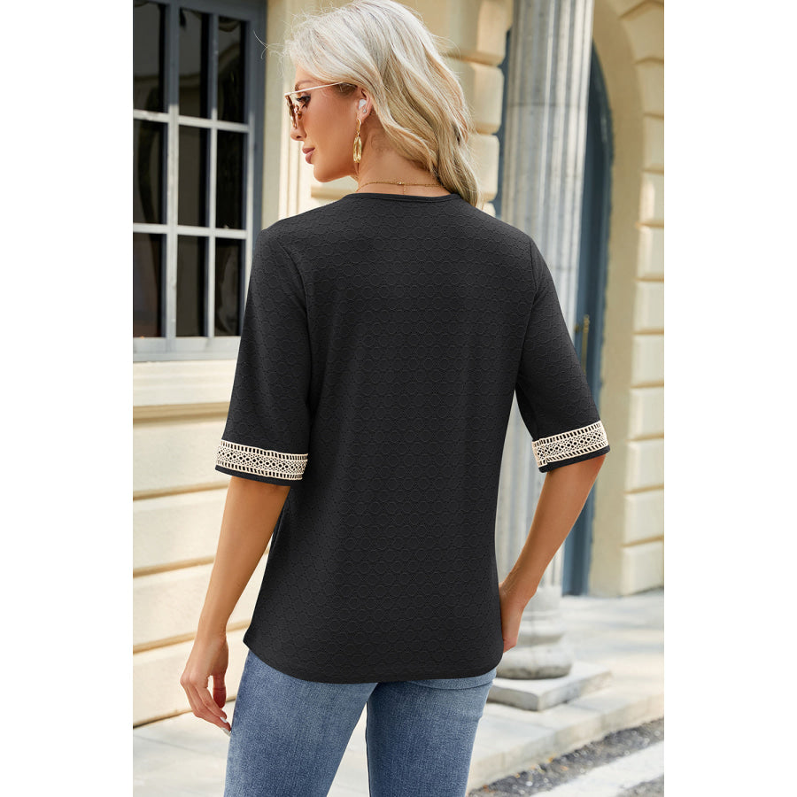 V - Neck Half Sleeve T - Shirt Apparel and Accessories