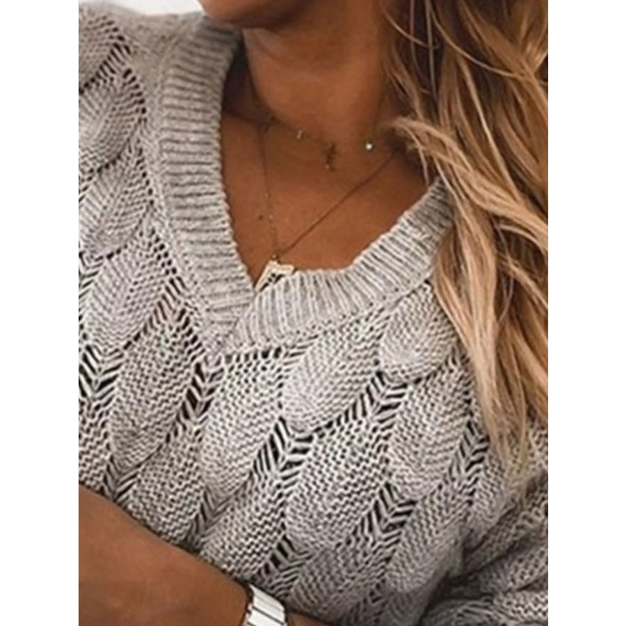 V-Neck Knitted Sweater Apparel and Accessories