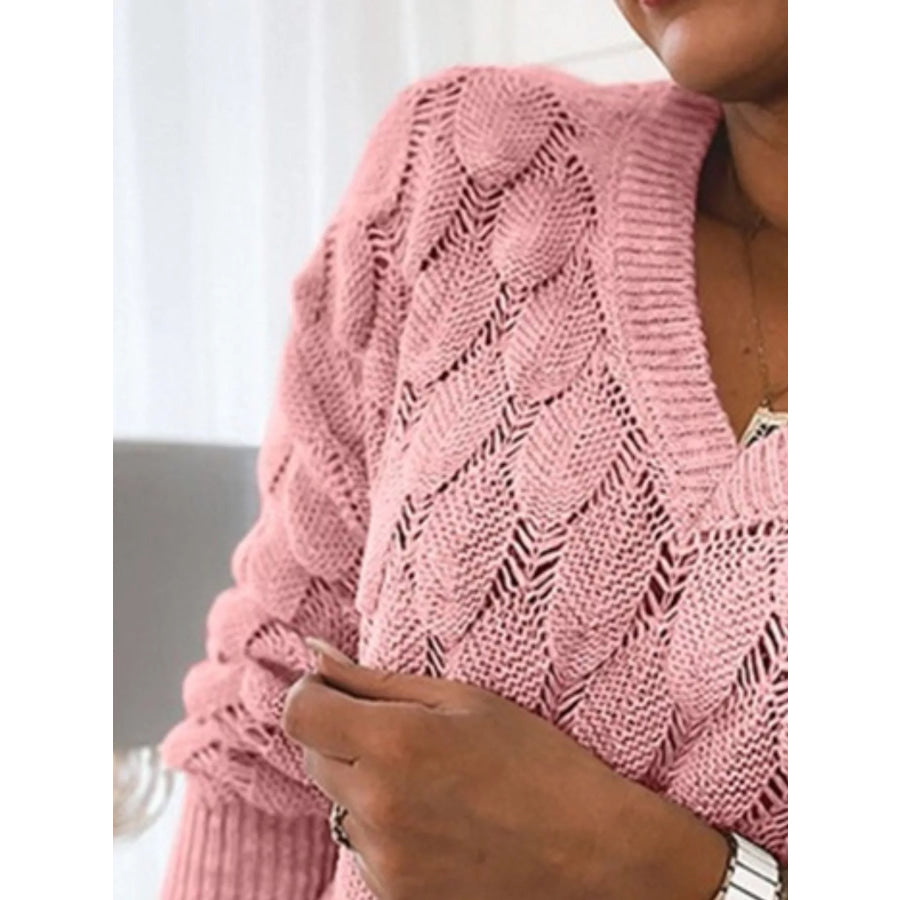 V-Neck Knitted Sweater Apparel and Accessories