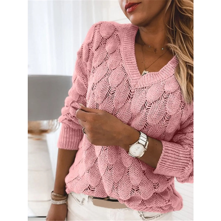 V-Neck Knitted Sweater Apparel and Accessories