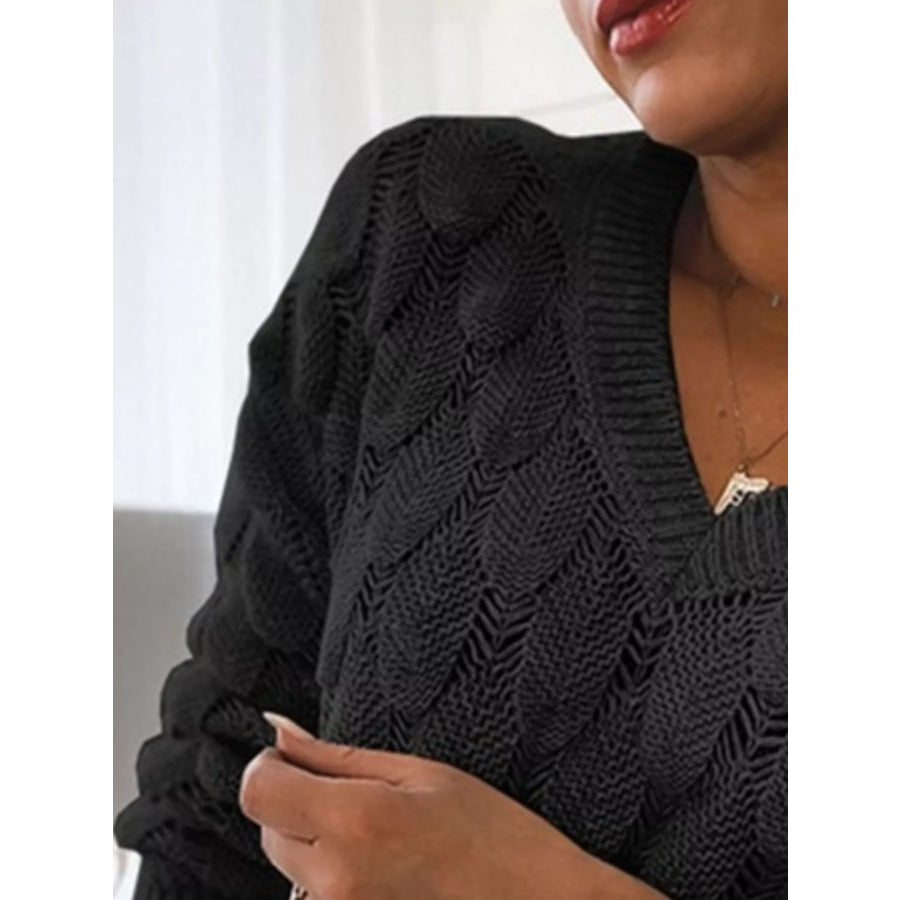 V-Neck Knitted Sweater Apparel and Accessories