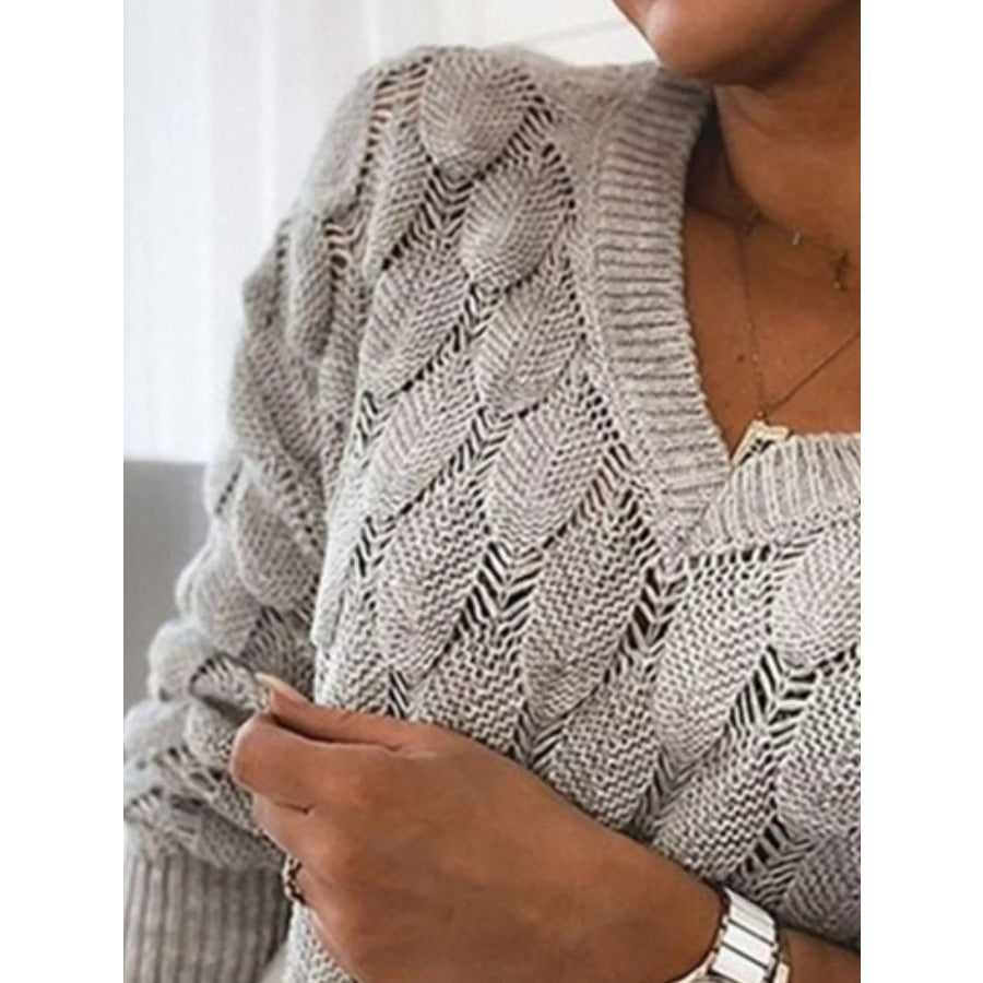 V-Neck Knitted Sweater Apparel and Accessories