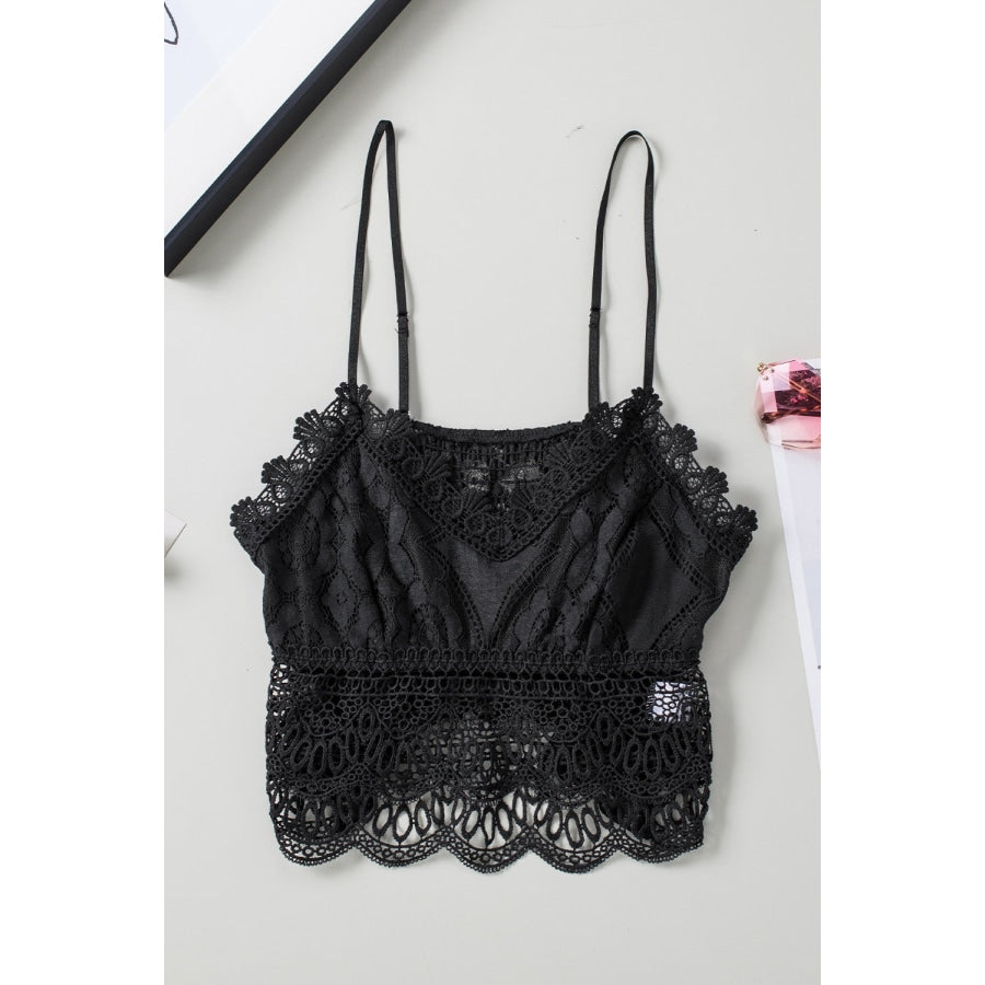 V-Neck Lace Cropped Cami