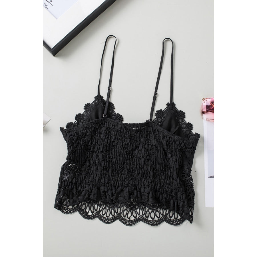 V-Neck Lace Cropped Cami