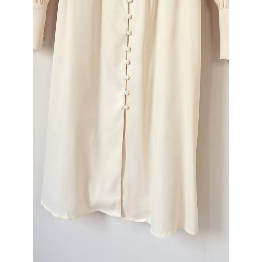 V-Neck Lantern Sleeve Midi Dress Apparel and Accessories