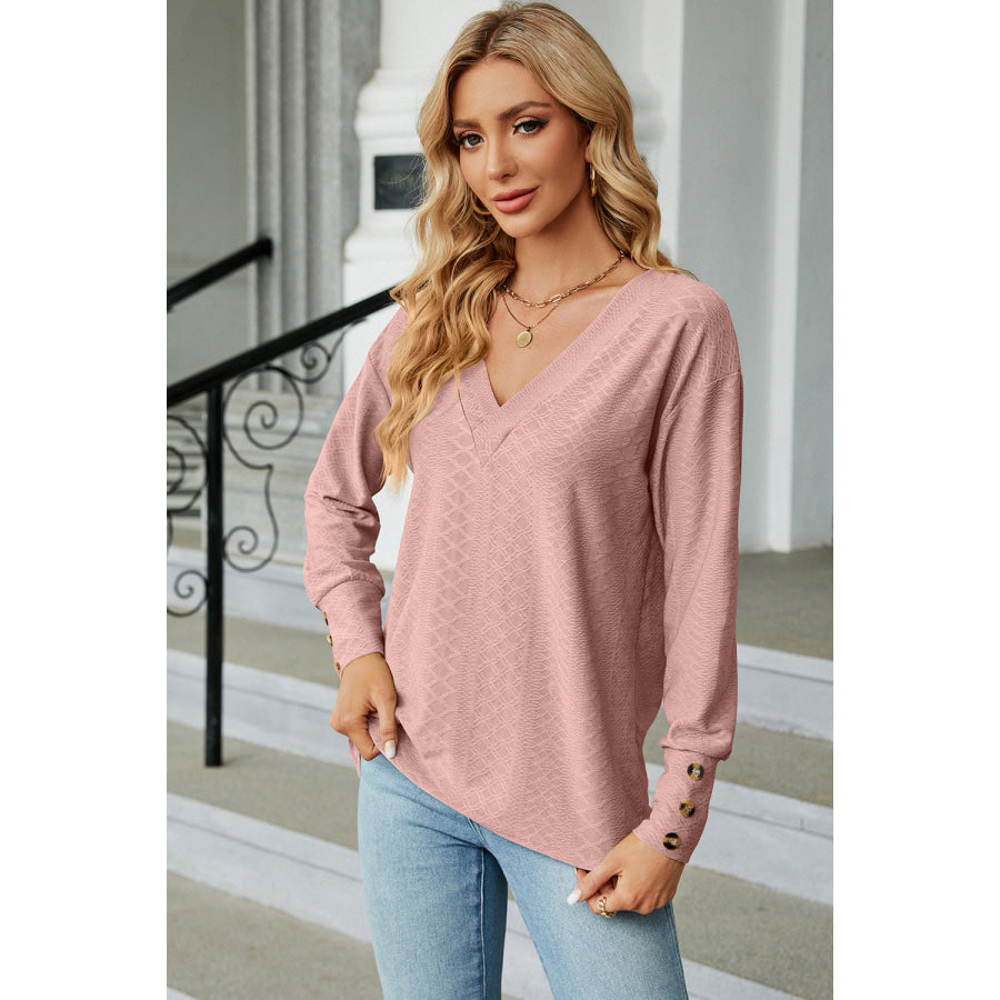 V - Neck Lantern Sleeve T - Shirt Apparel and Accessories