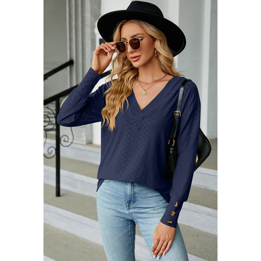 V - Neck Lantern Sleeve T - Shirt Apparel and Accessories