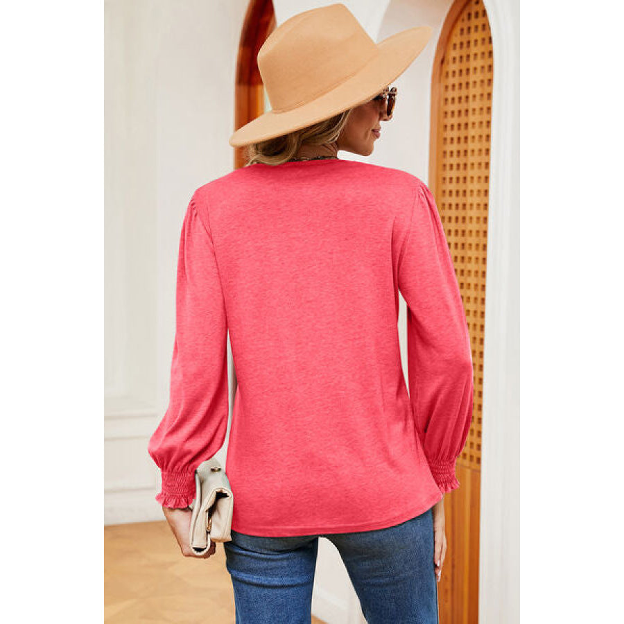 V - Neck Lantern Sleeve T - Shirt Apparel and Accessories