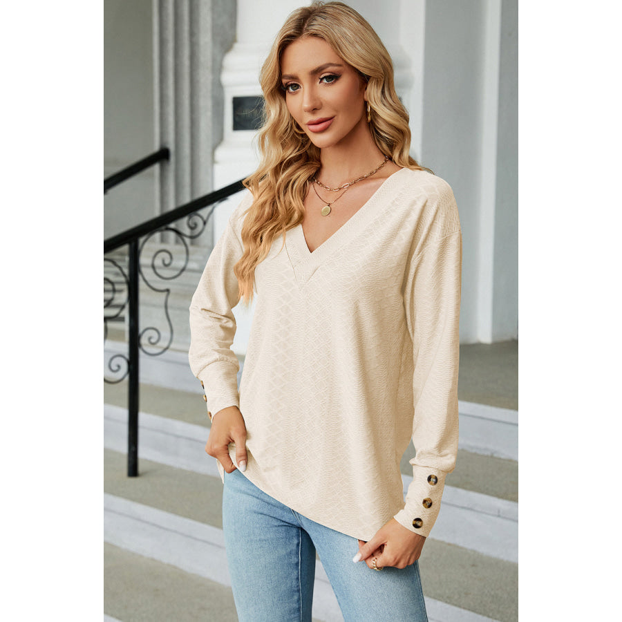 V - Neck Lantern Sleeve T - Shirt Apparel and Accessories