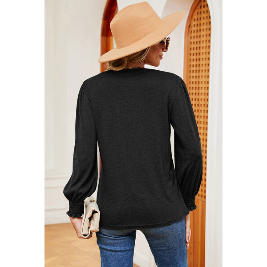 V - Neck Lantern Sleeve T - Shirt Apparel and Accessories