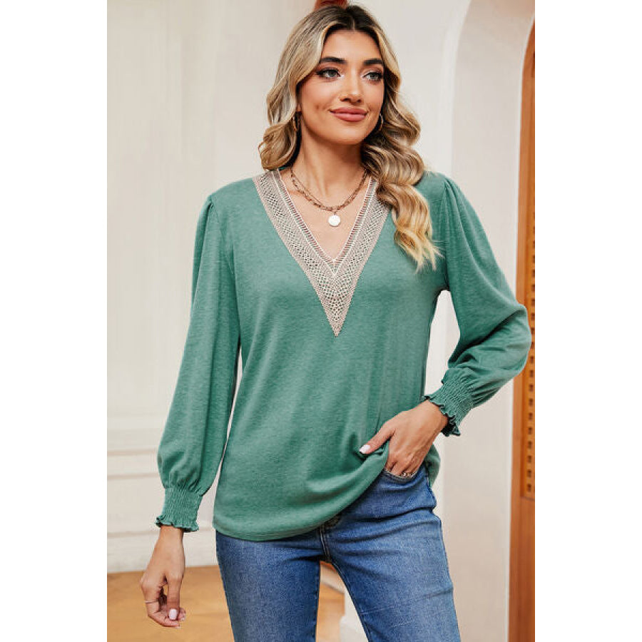 V - Neck Lantern Sleeve T - Shirt Apparel and Accessories