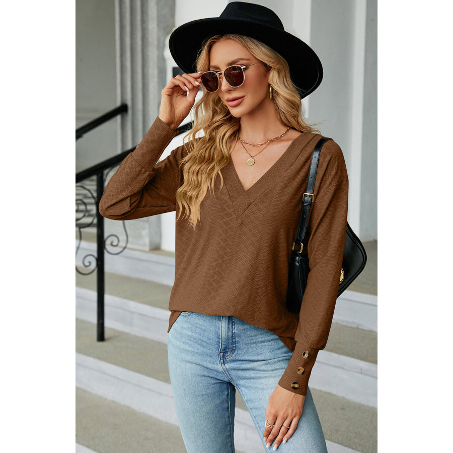 V - Neck Lantern Sleeve T - Shirt Apparel and Accessories