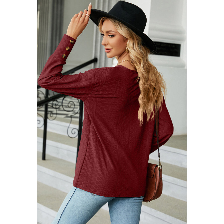 V - Neck Lantern Sleeve T - Shirt Apparel and Accessories